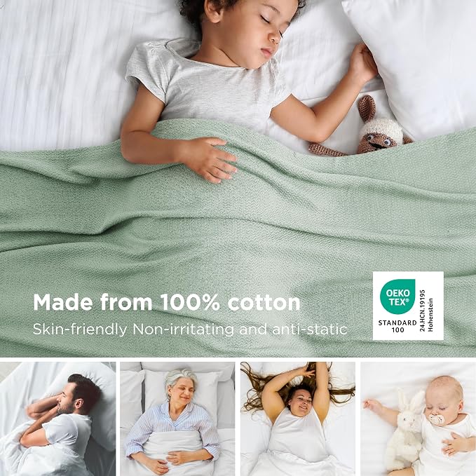Bedsure GentleSoft 100% Cotton Blanket Queen Size - Image 2