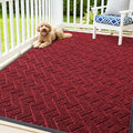 OLANLY Front Door Mat Outside 71x47, All-Season Absorbent Rubber Doormat | Wine by OLANLY