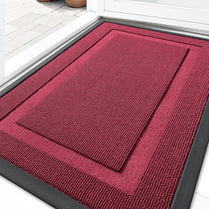 OLANLY Front Door Mat Outside 33x21, All-Season Heavy-Duty Rubber Doormat | by OLANLY