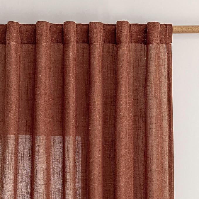MYSKY HOME Terracotta Curtains for Bedroom Living Room 84 Inches Long Light by MYSKYHOME