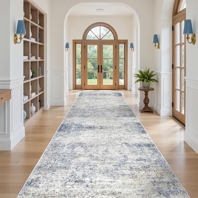 4x10 Runner Rug Non Slip, Washable Hallway Runner Rug, Nursery Room, Soft - Image 3