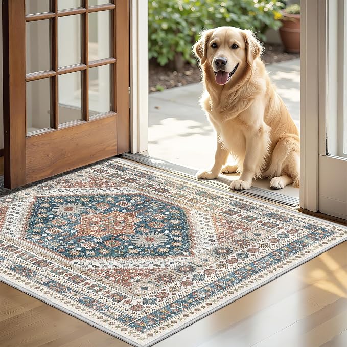 2x3 Entryway Rug Vintage Washable Rug Runner - Image 3