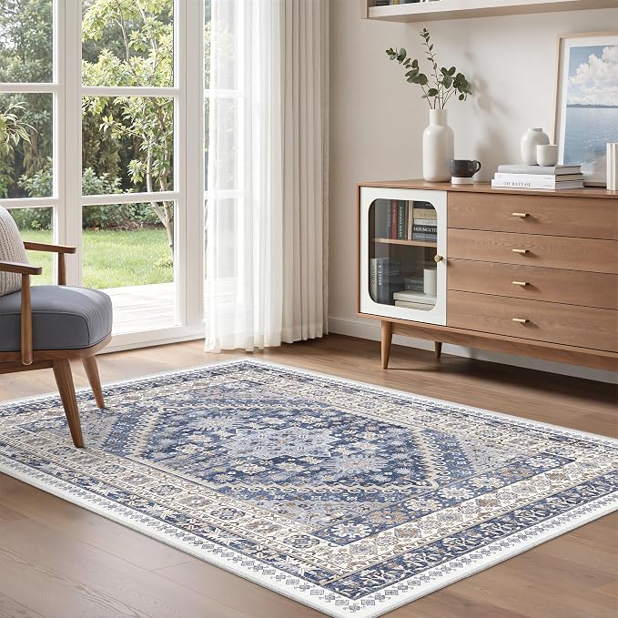 4x6 Area Rug for Entryway, Washable Kitchen Rug, Living Room, Dining Room by Zesthome