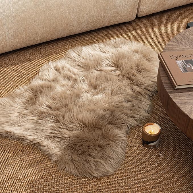 Ashler Faux Fur Rug, 2 x 3 Ft, Machine Washable | Fluffy Shaggy Rug, Ultra Soft by AshlerHomeDeco