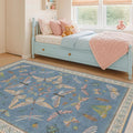 Washable Blue Rugs for Bedroom Bedside by HazoHaus