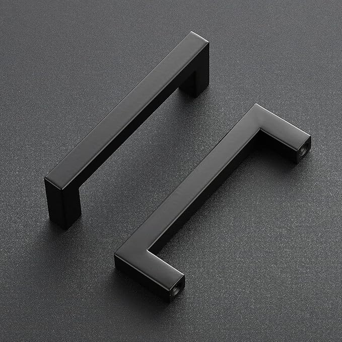 Ravinte 32 Pack 4 Inch Square Cabinet Handles Matte Black Drawer Pulls Kitchen Hardware