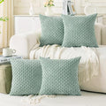 Set of 4 Aqua Decorative Throw Pillow Covers 20x20 Inch Corduroy Pillow Covers by Cozoomy
