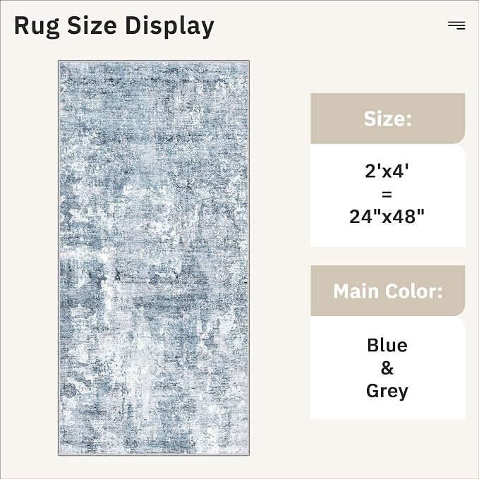 Soalmost 2x4 Abstract Washable Rugs - Image 5