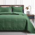 Love's cabin Twin Quilt Set Olive Green Bedspreads - Soft Bed Summer Lightweight Bedspread Comforter - Modern Style Coin Pattern Coverlet for All Season - 2 Pieces (1 Quilt, 1 Pillow Sham)