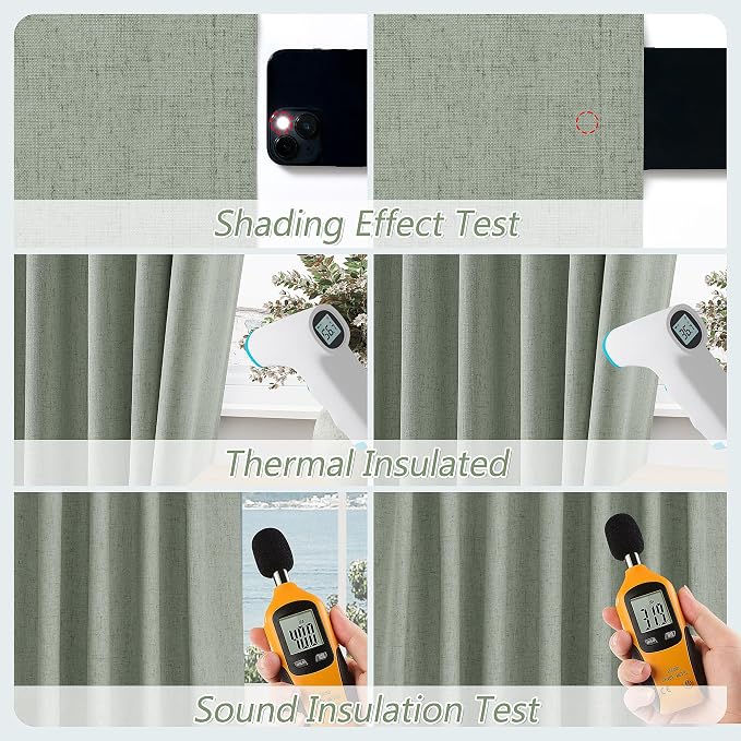 100% Blackout Curtains 90 Inch Length 2 Panels Set - Image 5