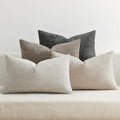 MIULEE Decorative Chenille Lumbar Pillow Covers Neutral 12x20 Pack of 4 | Mid by MIULEE