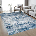 5x7 Area Rug Living Room: Modern Washable Indoor Soft Carpet Blue | by FXRHLP