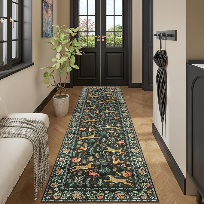 DUKINO 2.6x10 Washable Runner Rug, Non Slip Animal Rug - Image 3