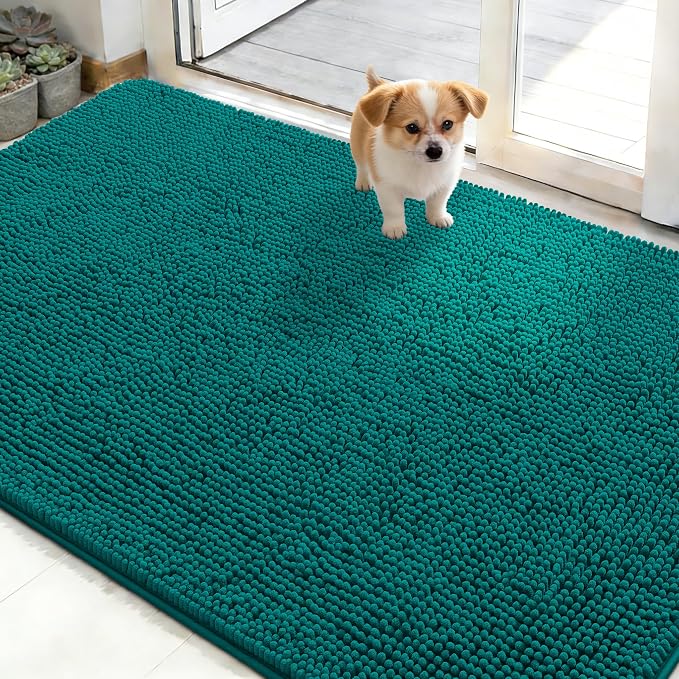 OLANLY Dog Door Mat for Muddy Paws 48x30, Super Absorbent Chenille Mud Mat | by OLANLY