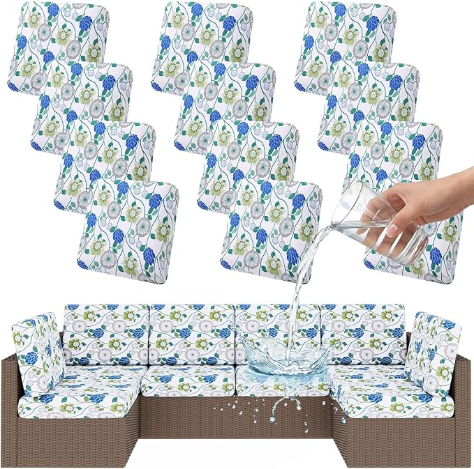 Smiry Waterproof Patio Cushion Covers, Stretch Outdoor Furniture Covers | Couch by Smiry