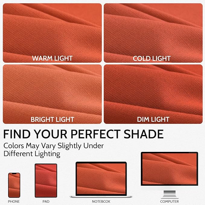 Bright Orange Linen Blend Light Filtering Back Tab Curtains 102 Inches Long - Image 4