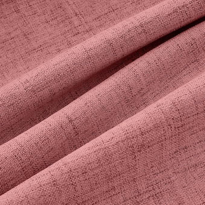 MIULEE 100% Blackout Linen Curtains 42 x 84 Inch Dusty Rose Pink 2 Panels | - Image 9