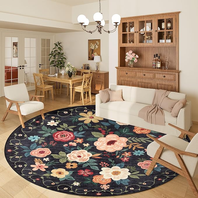 DUKINO 6ft Round Rug, Soft Washable Circle Rug - Image 3