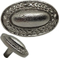 1.5"- Oval Dome Vine Style Handle in a Vintage Style Decor - use as Barn Door, Gate, Drawer and Cabinet Pull, Classic Iron Made Country Farmhouse pulls Silver color-BB512