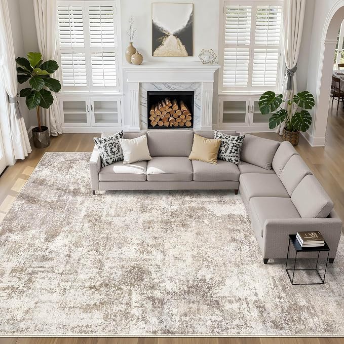 LOONGRUG 10x13 Area Rug Washable Large Neutral Modern Living Room Rug | by LOONGRUG