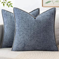 MIULEE Decorative Couch Throw Pillow Covers 20x20 in Dark Grey Blue 2 Pack | by MIULEE