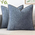 MIULEE Decorative Couch Throw Pillow Covers 18x18 in Dark Grey Blue 2 Pack | by MIULEE