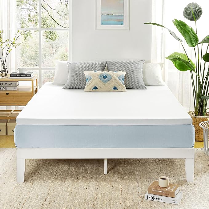 Best Price Mattress 3 Inch Gel Memory Foam Mattress Topper with Cover, CertiPUR-US Certified, Dorm Essentials, Queen