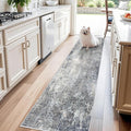 2x8 Washable Non-Slip Hallway Runner Rug – Modern Coastal Abstract Neutral by BYYVOORugsforYourHome