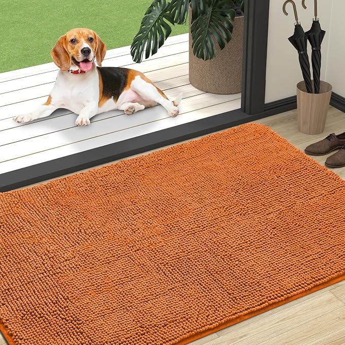 OLANLY Dog Door Mat for Muddy Paws 47x32, Super Absorbent Chenille Mud Mat | by OLANLY