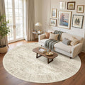 Soalmost Round Rugs 8ft Living Room Circle Area Rug 8x8 Beige Vintage | by Soalmost