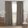Dark Taupe Linen Blackout Pinch Pleated 108 Inch Curtains by Twodrapes