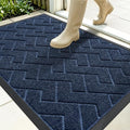 OLANLY Front Door Mat Outside 35x23, All-Season Absorbent Rubber Doormat | Blue by OLANLY