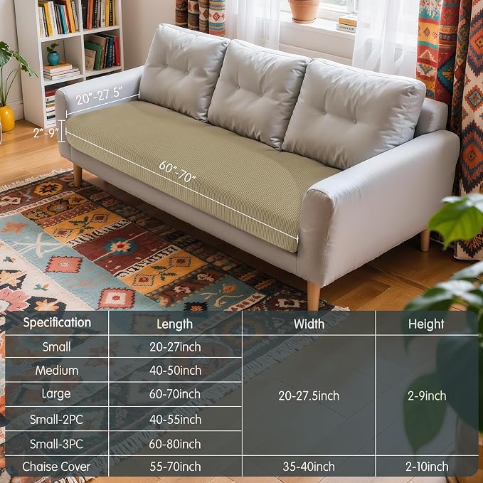 Hokway Couch Cushion Covers Stretch Cushion Covers Sofa Seat Cushion Slipcover - Image 2