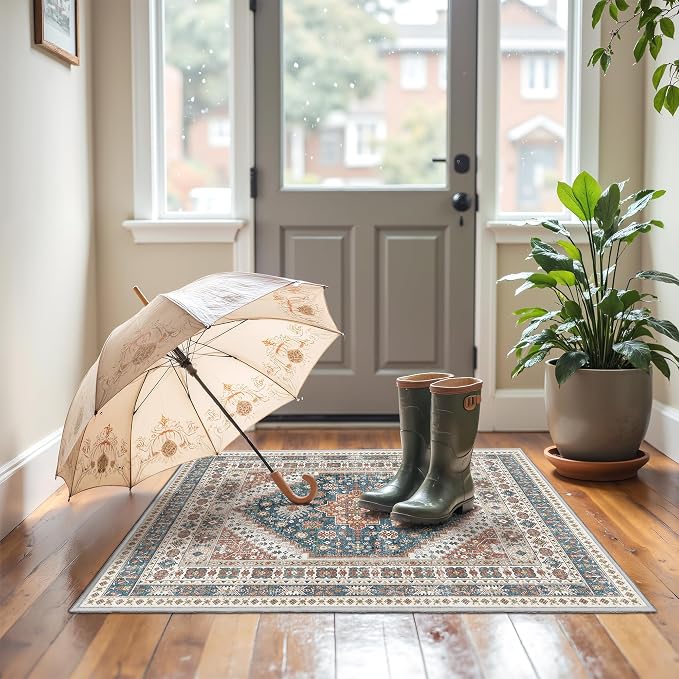 2x3 Entryway Rug Vintage Washable Rug Runner - Image 5