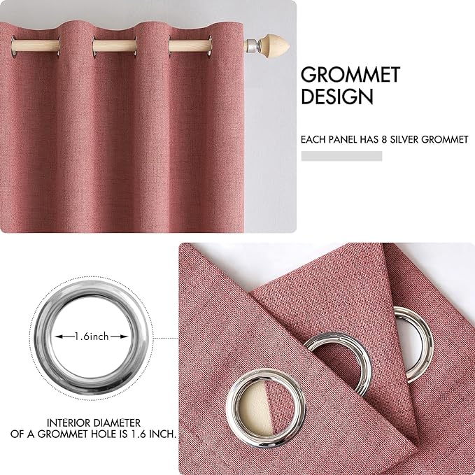 MIULEE 100% Blackout Linen Curtains - Image 4