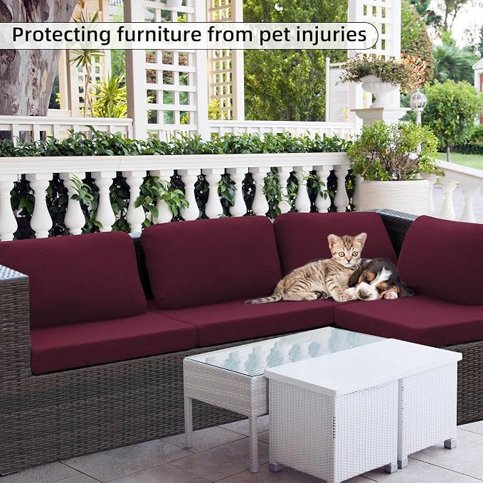 8PCS Patio Cushion Covers.Patio Furniture Couch SeatSlipcovers | Washable - Image 6