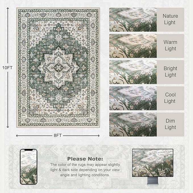 8x10 Area Rugs Living Room: Washable Rug - Image 2
