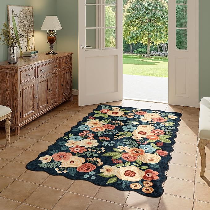 DUKINO 3x5 Area Rugs, Non Slip Floral Washable Rug - Image 8