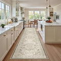 Madane Hallway Runner Rug 2'6''x12' Kitchen Runners Vintage, Ivory/Brown | by Madane