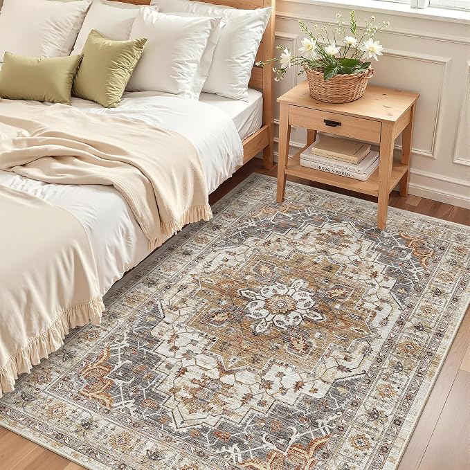 Madane Area Rug 3x5, Washable Vintage Entry Rugs - Image 4