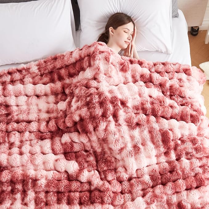 50x60 Inches Ultra-Soft Fuzzy Faux Fur Plush Throw Blanket - Image 4