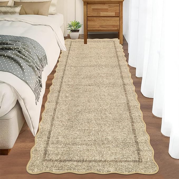 GarveeHome Scalloped Washable 2x8 Runner Modern Non Slip Kitchen Rugs | - Image 3
