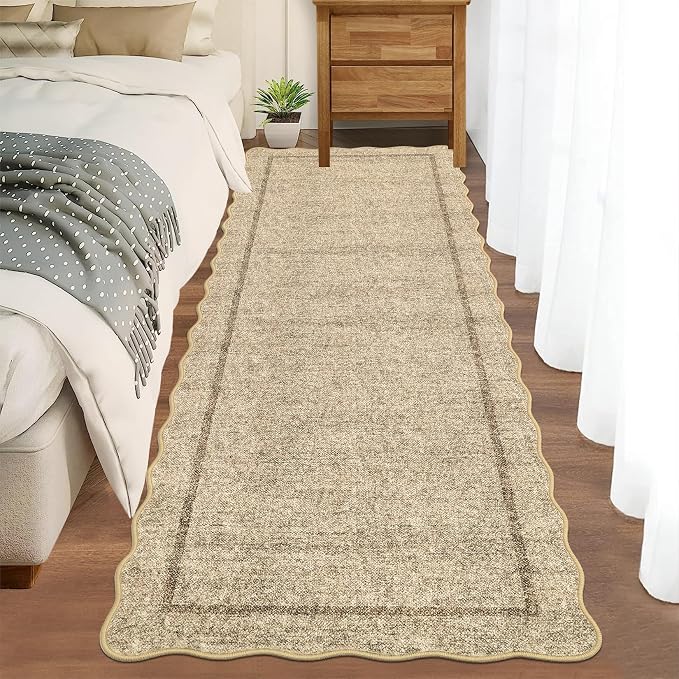 GarveeHome Scalloped Washable 2x6 ft Modern Kitchen Runner Rug Non Slip | - Image 3