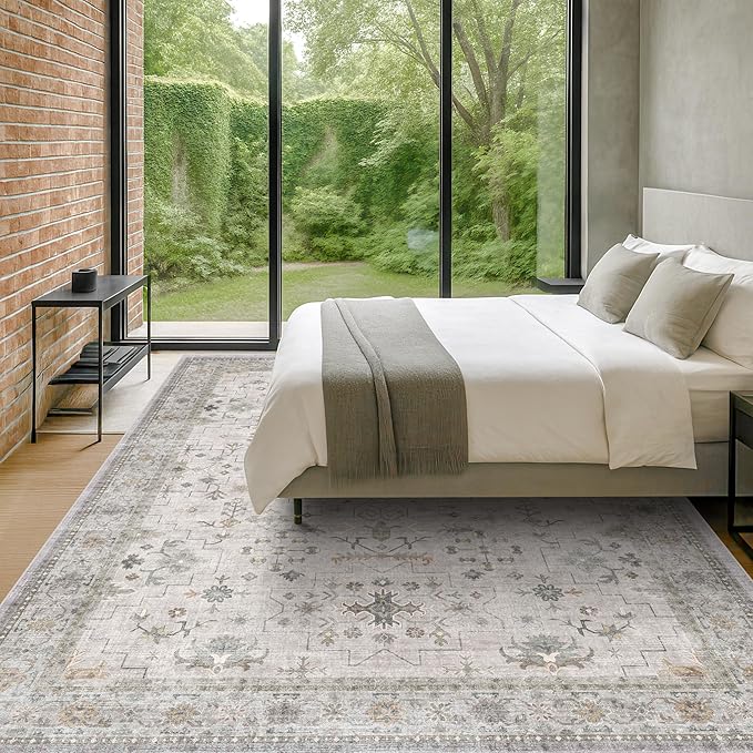 Large Light Gray & Sage 9x12 Living Room Rug - Image 8