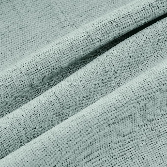 MIULEE 100% Blackout Linen Curtains 42 x 72 Inch Seafoam Green 2 Panels | - Image 9