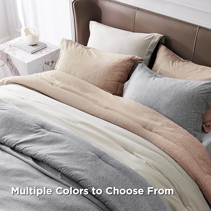 Bedsure Oversized Queen Comforter Set - Grey Soft Bedding for All Seasons, Cationic Dyed Bed Set, 3 Pieces, 1 Oversized Queen Size Comforter (98"x98") and 2 Pillow Shams (20"x26"+2")