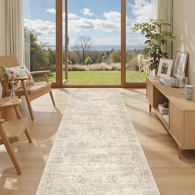 Soalmost Washable Kitchen Runner Rug 3x6 Hallway Entry Rugs Non-Slip, Foldable by Soalmost