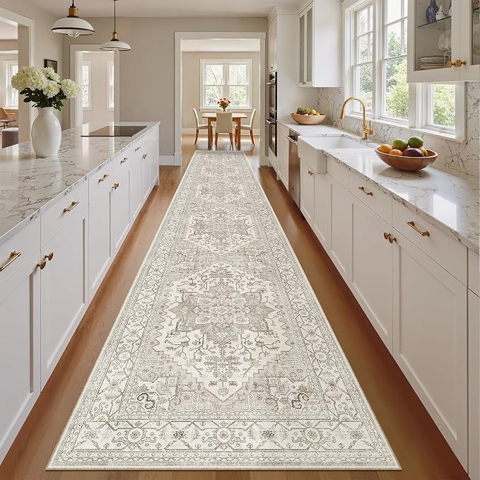 Madane Hallway Runner Rug 2'6''x14' Kitchen Runners Vintage, Soft Low Pile - Image 3