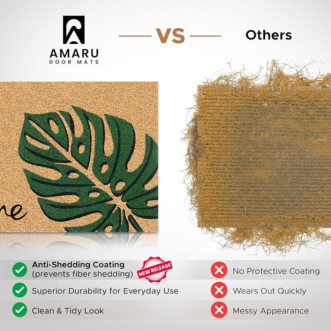 Coir Welcome Mat, 17 x 29 in | 100% Natural Coir, Anti-Shedding, Durable PVC - Image 4