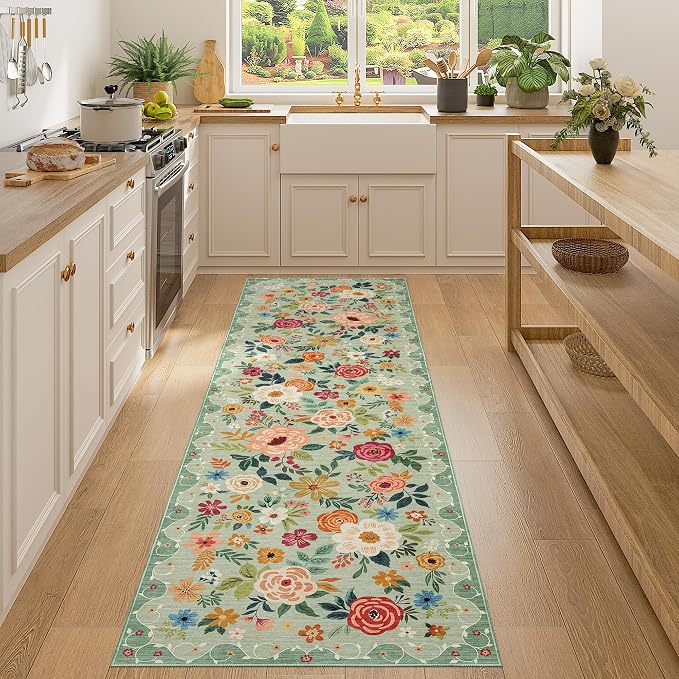 DUKINO 2x7 Runner Rug for Hallway, Washable Runner Rug Non Slip, Soft Indoor by DUKINO